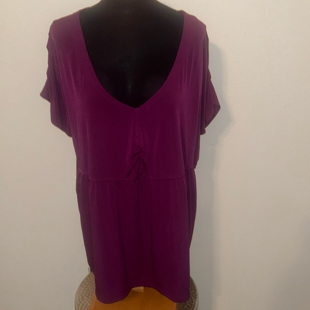 Lane Bryant Pullover Gathered Top Sleeve Top size 22/24